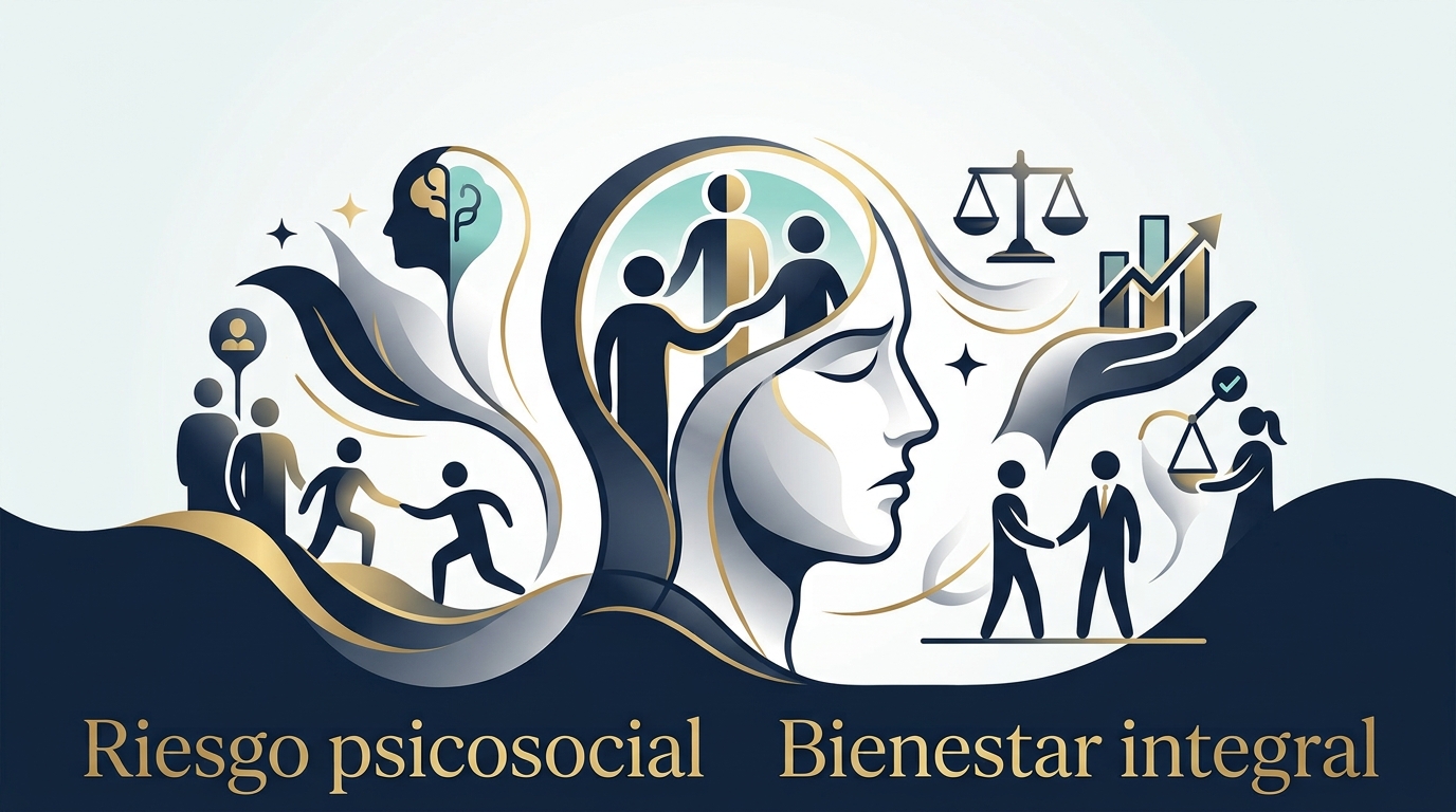 Psicóloga aplicando batería de riesgo psicosocial a trabajadores en empresa